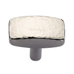 M Marcus Heritage Brass Hammered Design Rectangular Cabinet Knob 41mm